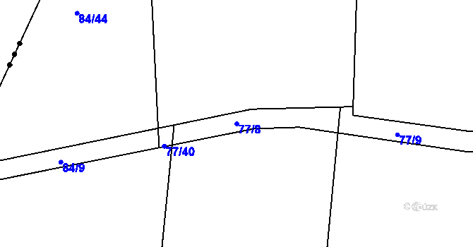 Parcela st. 77/8 v KÚ Trusnov, Katastrální mapa