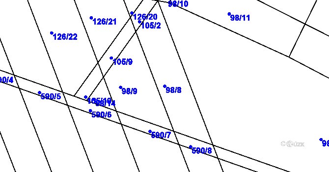 Parcela st. 98/8 v KÚ Trusnov, Katastrální mapa