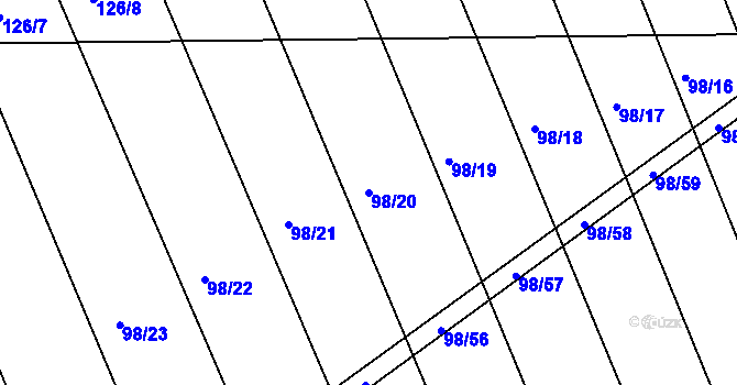 Parcela st. 98/20 v KÚ Trusnov, Katastrální mapa
