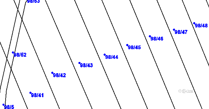 Parcela st. 98/44 v KÚ Trusnov, Katastrální mapa