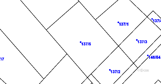 Parcela st. 137/5 v KÚ Trusnov, Katastrální mapa