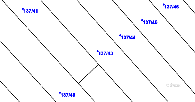 Parcela st. 137/43 v KÚ Trusnov, Katastrální mapa