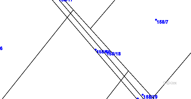 Parcela st. 158/36 v KÚ Trusnov, Katastrální mapa