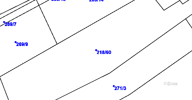 Parcela st. 218/60 v KÚ Trusnov, Katastrální mapa