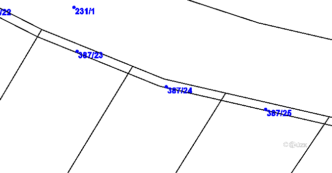Parcela st. 387/24 v KÚ Trusnov, Katastrální mapa