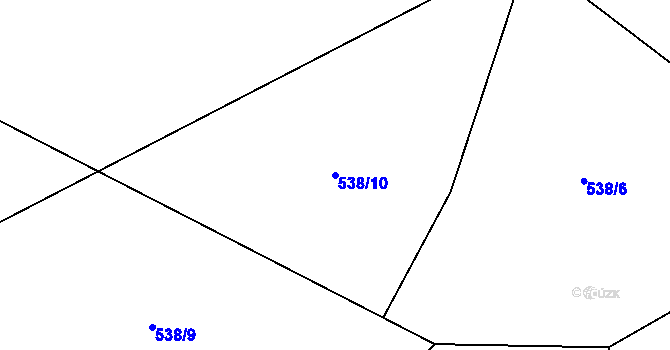 Parcela st. 538/10 v KÚ Trusnov, Katastrální mapa