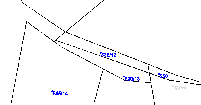 Parcela st. 538/12 v KÚ Trusnov, Katastrální mapa