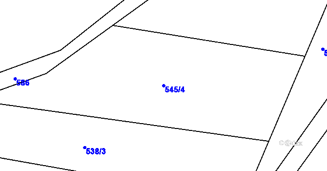Parcela st. 545/4 v KÚ Trusnov, Katastrální mapa