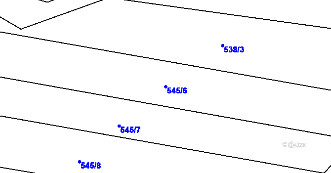 Parcela st. 545/6 v KÚ Trusnov, Katastrální mapa