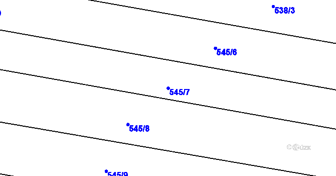 Parcela st. 545/7 v KÚ Trusnov, Katastrální mapa