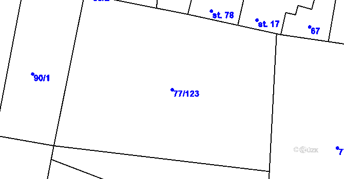Parcela st. 77/123 v KÚ Trusnov, Katastrální mapa