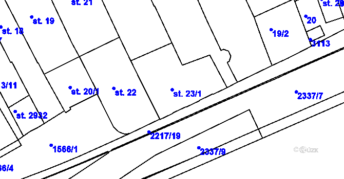 Parcela st. 23/1 v KÚ Trutnov, Katastrální mapa