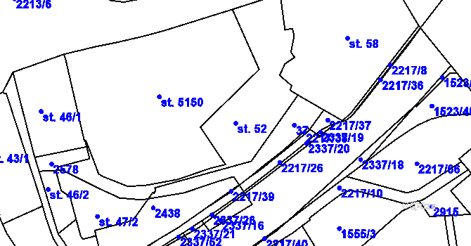 Parcela st. 52 v KÚ Trutnov, Katastrální mapa