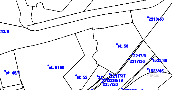 Parcela st. 54 v KÚ Trutnov, Katastrální mapa