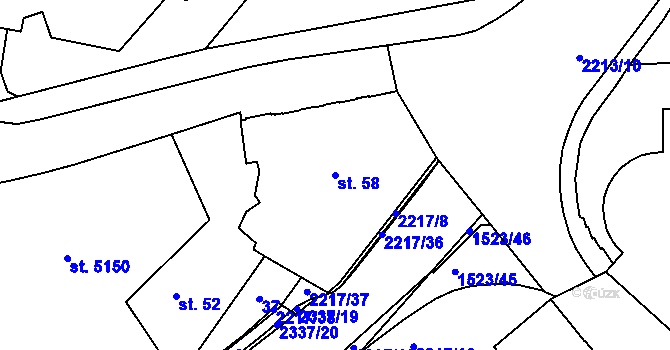 Parcela st. 58 v KÚ Trutnov, Katastrální mapa