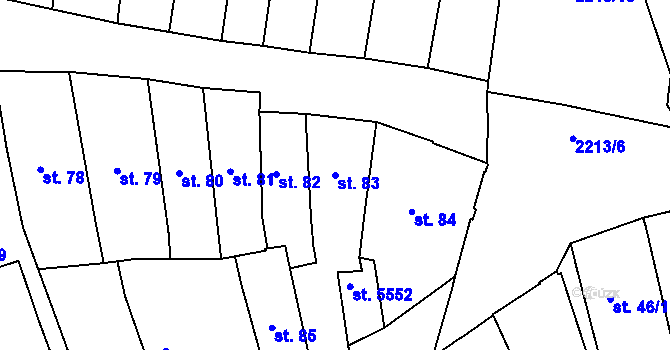 Parcela st. 83 v KÚ Trutnov, Katastrální mapa