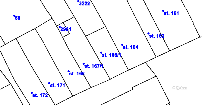 Parcela st. 166/1 v KÚ Trutnov, Katastrální mapa