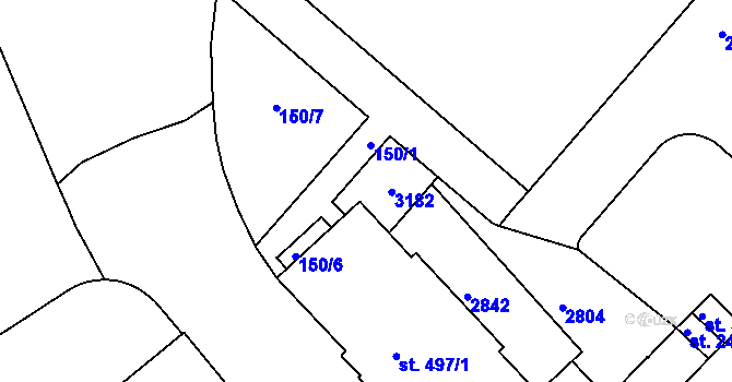 Parcela st. 497/4 v KÚ Trutnov, Katastrální mapa