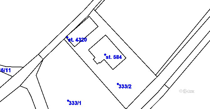 Parcela st. 584 v KÚ Trutnov, Katastrální mapa