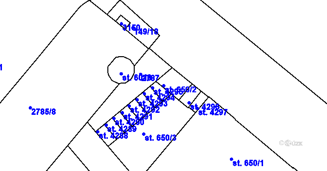 Parcela st. 650/2 v KÚ Trutnov, Katastrální mapa