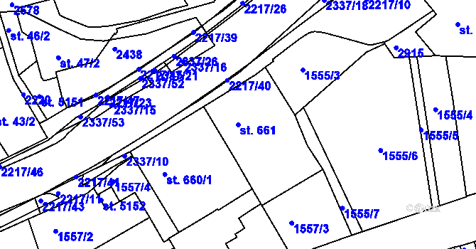 Parcela st. 661 v KÚ Trutnov, Katastrální mapa