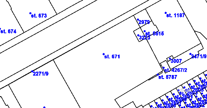 Parcela st. 671 v KÚ Trutnov, Katastrální mapa