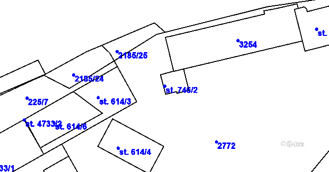 Parcela st. 746/2 v KÚ Trutnov, Katastrální mapa