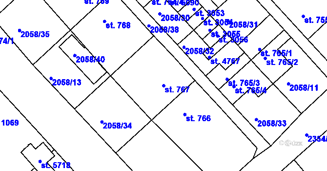 Parcela st. 767 v KÚ Trutnov, Katastrální mapa