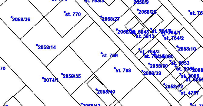 Parcela st. 769 v KÚ Trutnov, Katastrální mapa