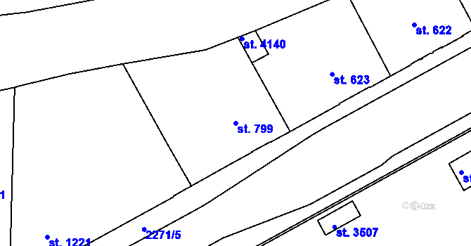 Parcela st. 799 v KÚ Trutnov, Katastrální mapa