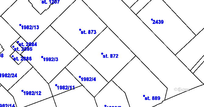 Parcela st. 872 v KÚ Trutnov, Katastrální mapa