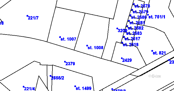 Parcela st. 1008 v KÚ Trutnov, Katastrální mapa