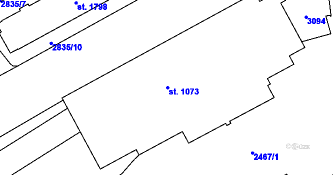 Parcela st. 1073 v KÚ Trutnov, Katastrální mapa