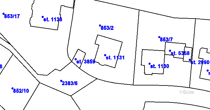 Parcela st. 1131 v KÚ Trutnov, Katastrální mapa