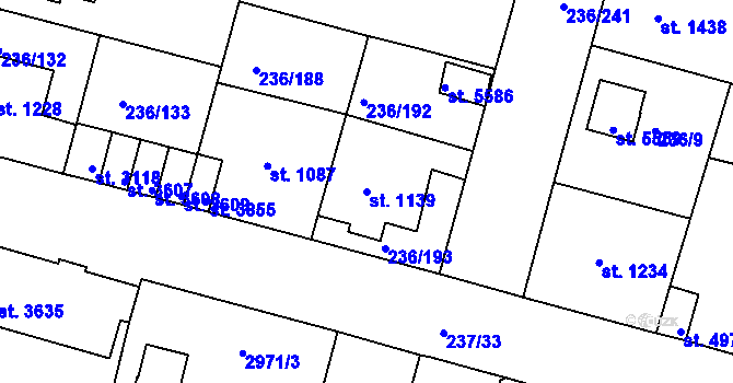Parcela st. 1139 v KÚ Trutnov, Katastrální mapa