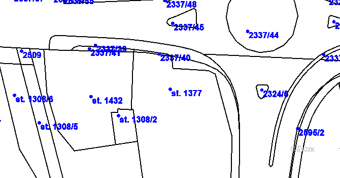 Parcela st. 1377 v KÚ Trutnov, Katastrální mapa