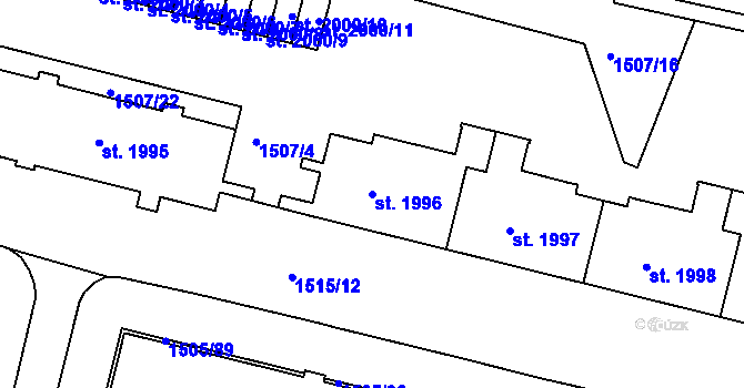 Parcela st. 1996 v KÚ Trutnov, Katastrální mapa