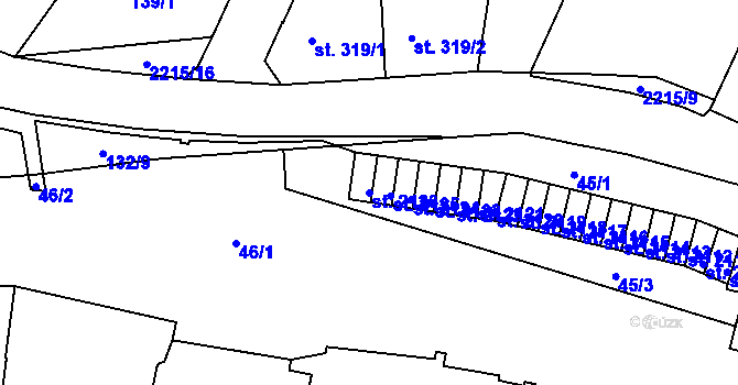 Parcela st. 2126 v KÚ Trutnov, Katastrální mapa