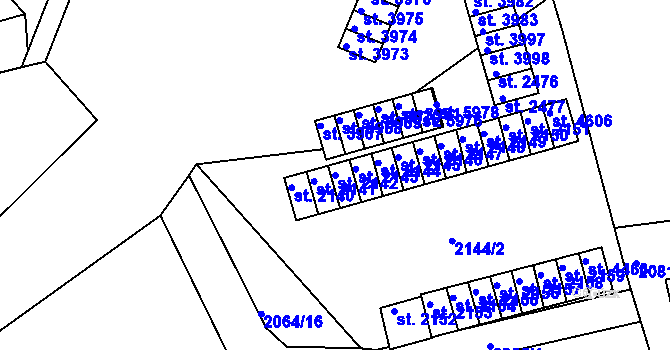 Parcela st. 2142 v KÚ Trutnov, Katastrální mapa