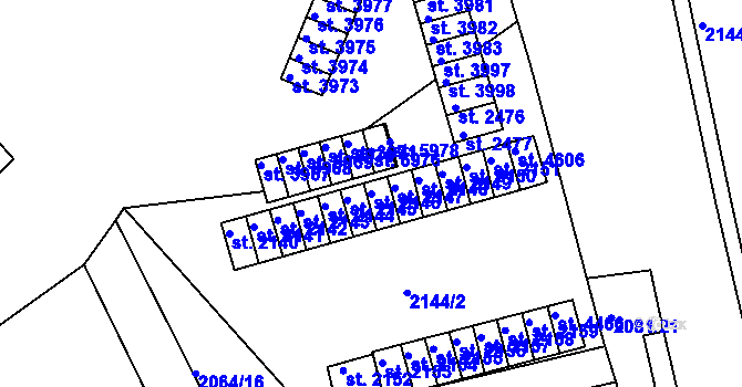 Parcela st. 2146 v KÚ Trutnov, Katastrální mapa