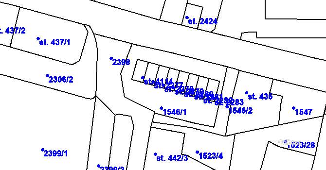 Parcela st. 2278 v KÚ Trutnov, Katastrální mapa
