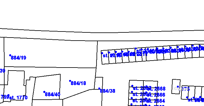 Parcela st. 2315 v KÚ Trutnov, Katastrální mapa