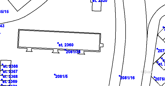 Parcela st. 2362 v KÚ Trutnov, Katastrální mapa