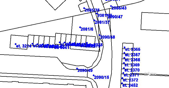 Parcela st. 2379 v KÚ Trutnov, Katastrální mapa