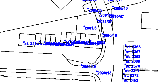 Parcela st. 2381 v KÚ Trutnov, Katastrální mapa