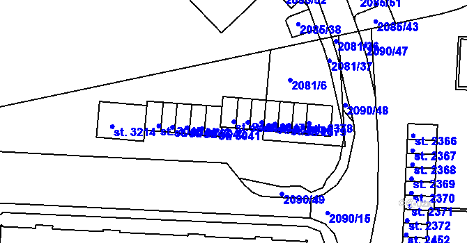 Parcela st. 2445 v KÚ Trutnov, Katastrální mapa
