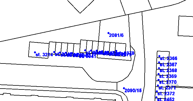 Parcela st. 2447 v KÚ Trutnov, Katastrální mapa