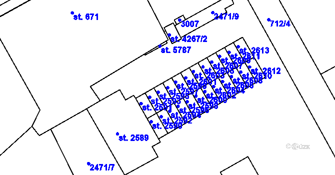 Parcela st. 2597 v KÚ Trutnov, Katastrální mapa