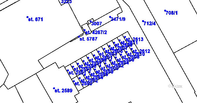 Parcela st. 2603 v KÚ Trutnov, Katastrální mapa
