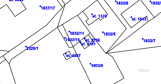 Parcela st. 2791 v KÚ Trutnov, Katastrální mapa